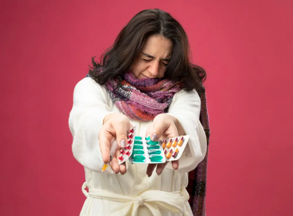 Woman holding different contraceptive pills representing birth control options for women
